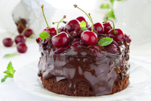Low-Sugar Chocolate Cherry Cake
